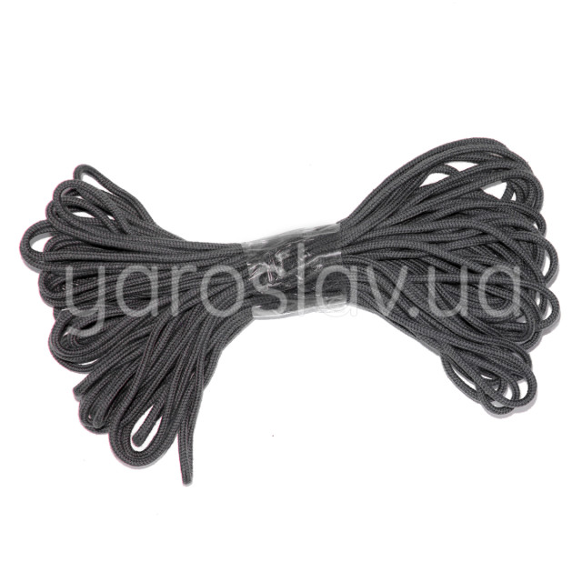 Шнур хлопковый д.5 мм темно-серый