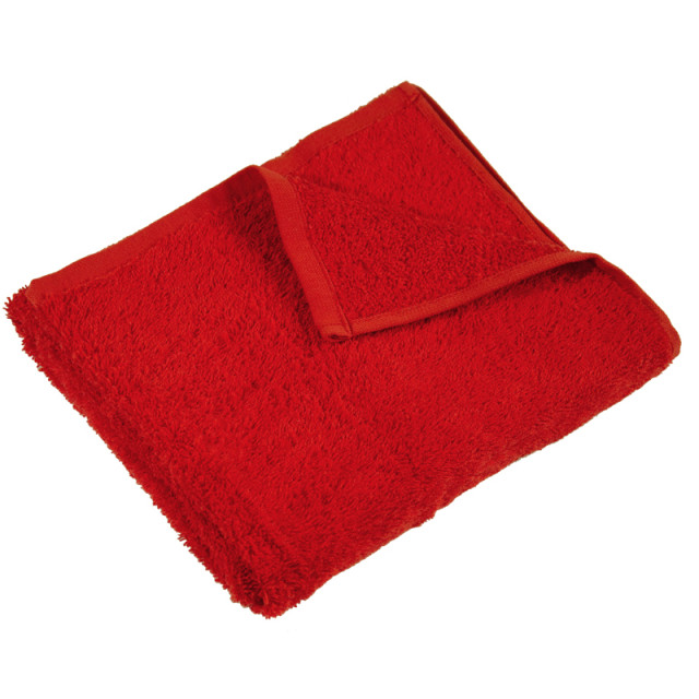 Полотенце махровое гладкокрашеное без бордюра (400 г/м2) красное