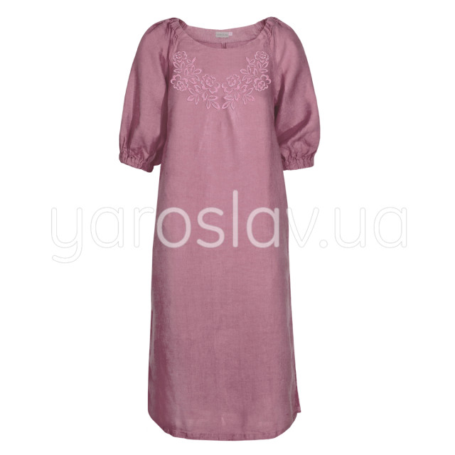 Платье лен ТМ «Ярослав» м.Ф-313 розовое