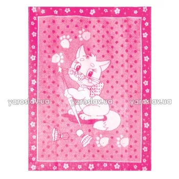 Одеяло Детское Полушерсть "Котик с кисточкой" розовое
