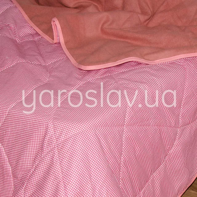 Одеяло-плед полушерсть ТМ "Ярослав" 140х205 м. п-008 розовое