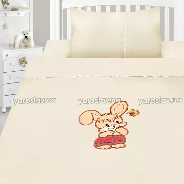 Комплект постельного белья детский сатин с вышивкой ТМ "Ярослав" v48b