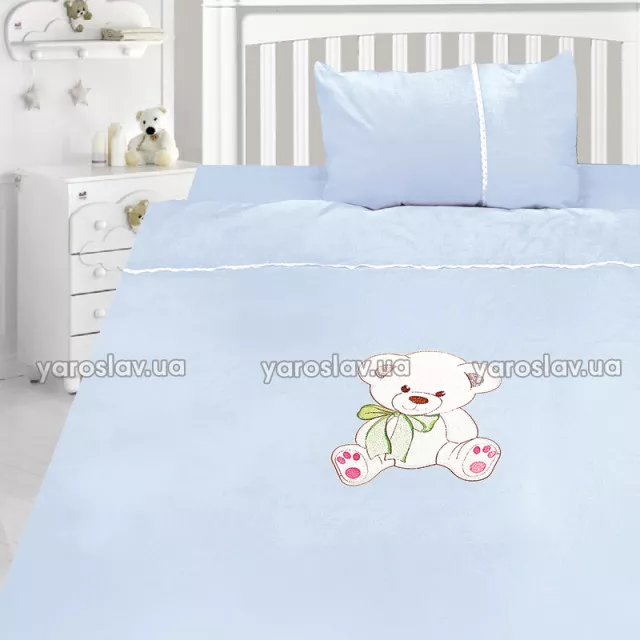 Комплект постельного белья детский сатин с вышивкой ТМ "Ярослав" v52e