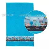 Полотенце махровое "Мультик" Cars_бирюзовое