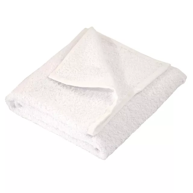 Рушник махровий гладкофарбований без бордюру (400 г/м2) білий