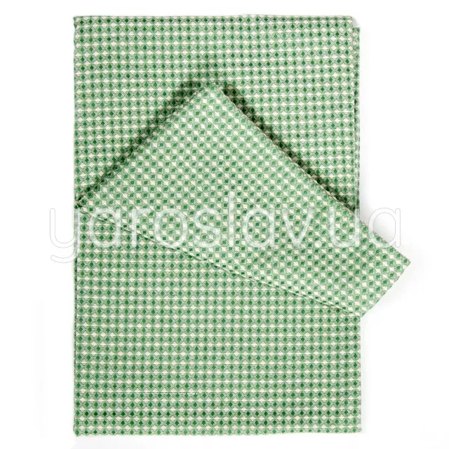 Полотенце вафельное ТМ "Ярослав" 100х150 меланж-зеленое