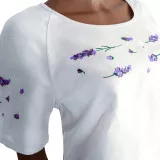 Блуза льняна з вишивкою м.967 лаванда