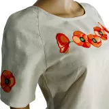 Блуза льняна з вишивкою м.967 маки 