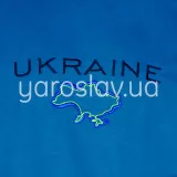 Футболка с вышивкой Карта ТМ "Ярослав" м.45 синяя