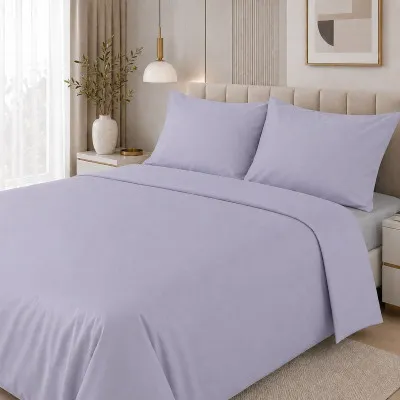 Bed linen set Satin lilac-gray Euro size TM Yaroslav