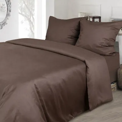 Bed linen set Satin brown Euro size TM Yaroslav