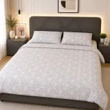 Bed linen set Satin patterns on gray Euro size TM Yaroslav Bed linen set Satin patterns on gray Euro size TM Yaroslav
