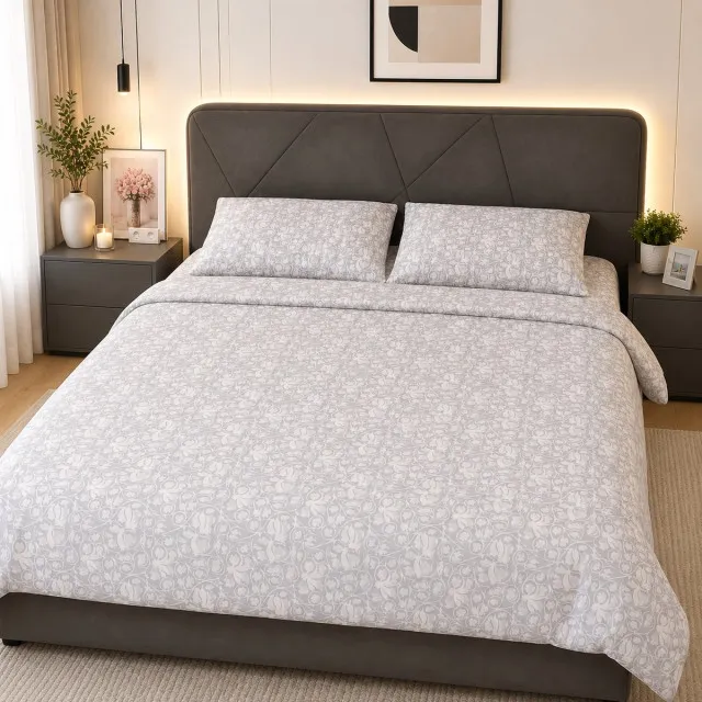Bed linen set Satin patterns on gray Euro size TM Yaroslav