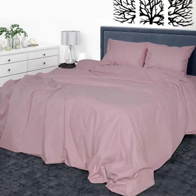 Duvet cover calico smooth-dyed 01 beige-plum TM Yaroslav