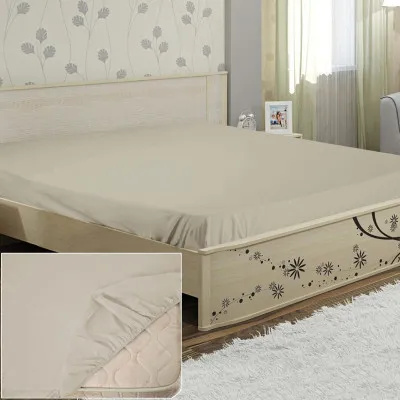 Простирадло бязь гладкофарбована на резинці 04 кава з молоком ТМ Ярослав