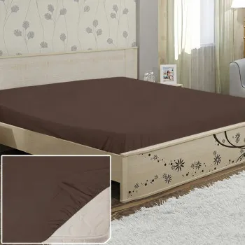 Bed sheet calico smooth-dyed elastic band 06 brown TM Yaroslav