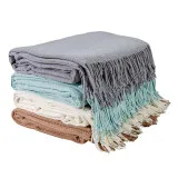 Plaid cotton Pigtail gray 140x200 cm TM Yaroslav