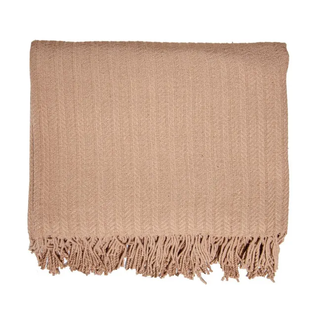 Плед бавовняний Косичка бежевий 140х200 см ТМ Ярослав