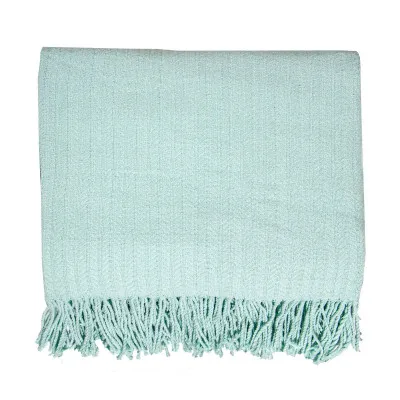 Плед бавовняний Косичка ментоловий 140х200 см ТМ Ярослав