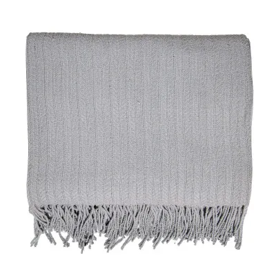 Плед бавовняний Косичка сірий 140х200 см ТМ Ярослав