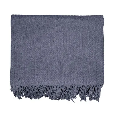 Плед бавовняний Косичка темно-сірий 140х200 см ТМ Ярослав