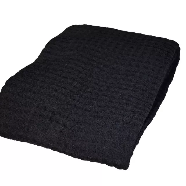 Плед 3D з вовни мериноса 140х200 см чорний ТМ Ярослав
