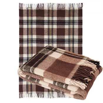 Плед напіввовняний диз.2 коричнева клітинка ТМ Ярослав