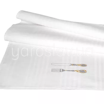 Towel cotton with embroidery 004 cutlery white 45x75 cm TM Yaroslav