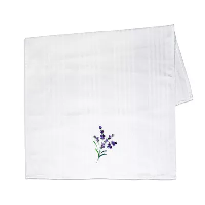 Towel cotton with embroidery 001 lavender white 45x75 cm TM Yaroslav