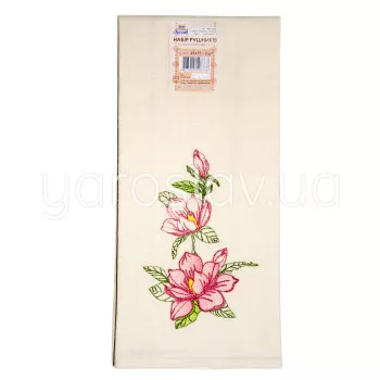 Set of semi-linen towels with embroidery 001 magnolia 45x75 cm 2 pcs TM Yaroslav