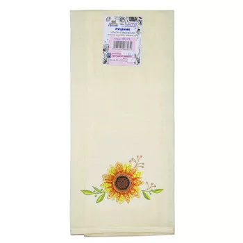 Towel semi-linen with embroidery sunflower 45x75 cm TM Yaroslav