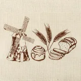 Towel waffle with a print Bread 34x70 cm TM Yaroslav Towel waffle with a print Bread 34x70 cm TM Yaroslav