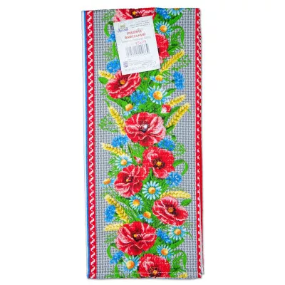 Рушник вафельний кольоровий на гачку v69 червоний 45х75 см ТМ Ярослав