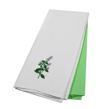 Set of 2 waffle towels with Mint embroidery 45x75 cm TM Yaroslav