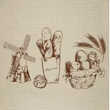 Towel waffle on a hook with a print Bread 45x75 cm TM Yaroslav