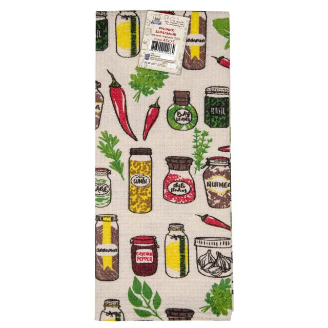 Рушник вафельний з друком v143 45х75 см ТМ Ярослав