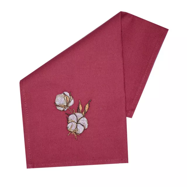 Cotton napkin with embroidery TM Yaroslav 003 burgundy