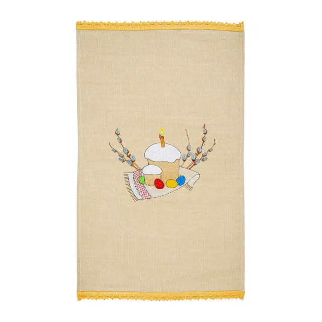 Napkin semi-linen Easter with embroidery and lace TM Yaroslav