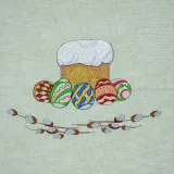 Napkin semi-linen Easter with embroidery and lace TM Yaroslav Napkin semi-linen Easter with embroidery and lace TM Yaroslav