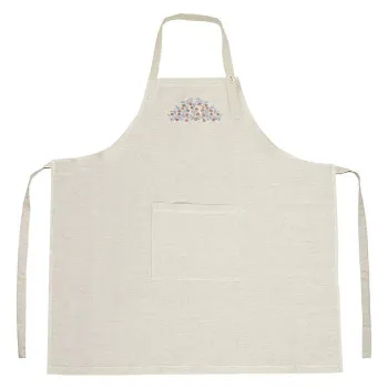 Фартух льон з вишивкою Коричневі квіти м.К-102 ТМ Ярослав