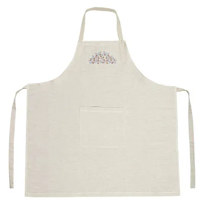 Фартух льон з вишивкою Коричневі квіти м.К-102 ТМ Ярослав