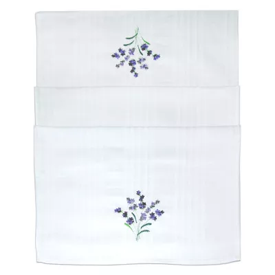 Runner cotton with embroidery white 001 lavender 45x140 TM Yaroslav