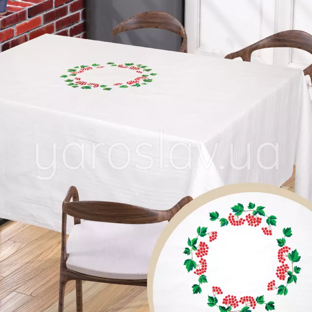 Cotton tablecloth with embroidery 002 guelder rose TM Yaroslav