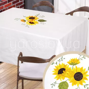 Cotton tablecloth with embroidery 003 sunflowers TM Yaroslav
