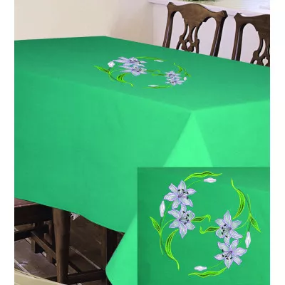 Tablecloth cotton with embroidery 004 green TM Yaroslav