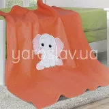 Плед флисовый ТМ "Ярослав" ярко-оранжевый слонёнок Плед флисовый ТМ "Ярослав" ярко-оранжевый слонёнок