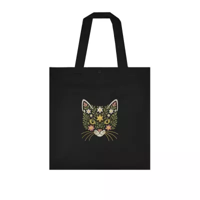 Еко-сумка м.Р-395/1 з вишивкою Квітковий котик ТМ Ярослав