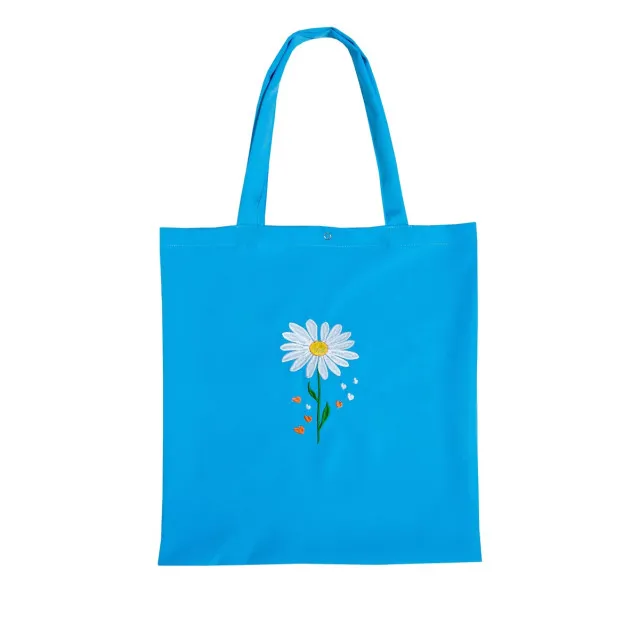 Еко-сумка м.Р-395/1 з вишивкою Ромашка блакитна ТМ Ярослав