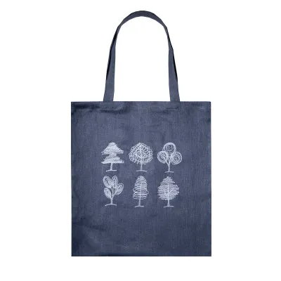 Еко-сумка м.Р-395/1 з вишивкою Зимовий ліс темно-сіра ТМ Ярослав