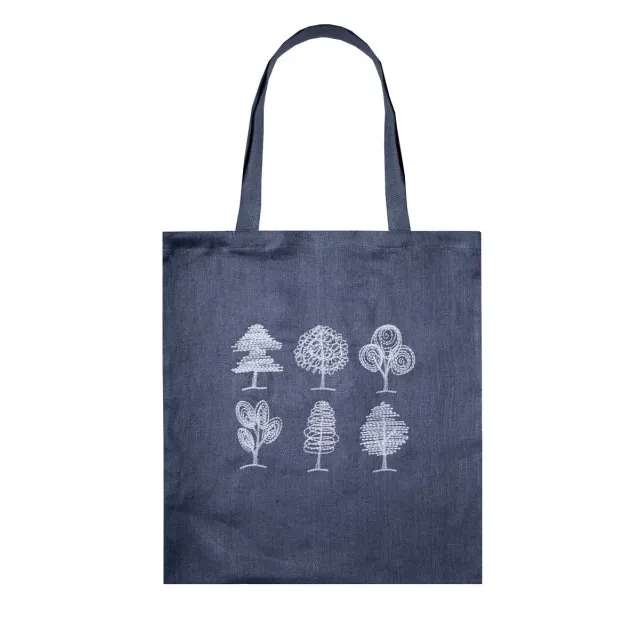 Ecological bag м.Р-395/1 with embroidery Winter forest dark gray TM Yaroslav